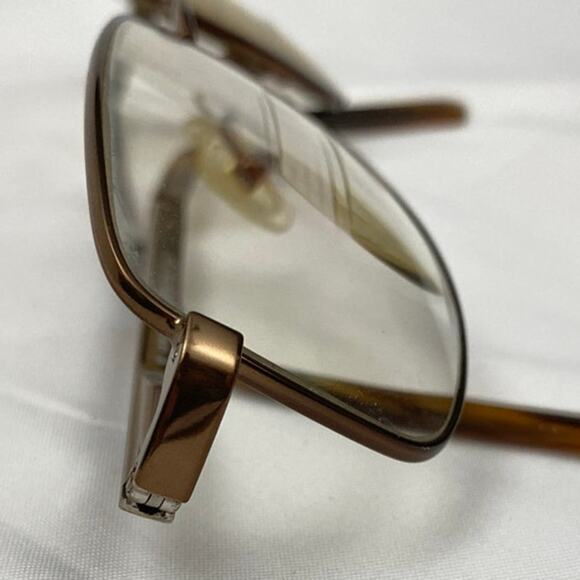 Giorgio Armani Rectangular Eyeglass FRAMES ONLY 140 Made in Italy Bronze Color - Picture 2 of 10
